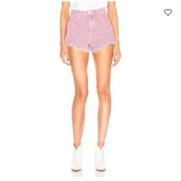 Alexander Wang T Bite Star Print Cutoff Denim Shorts - Picture 1 of 13